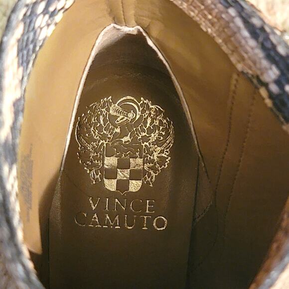 Vince Camuto Grasem Snakeskin Western Boots Pointed Toe Tan Gray 7M Boho NWT - Picture 12 of 13
